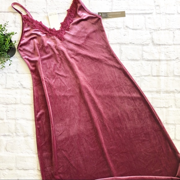 EUC Wyldr Moon Night boho Velvet Midi slip Dress S soft slinky day 2 nite dress! - Picture 3 of 6